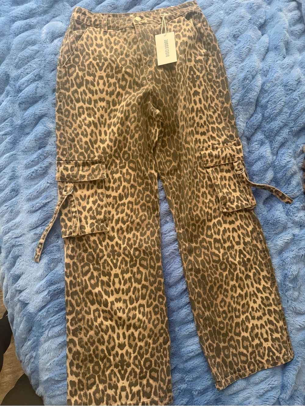 Disclosure Leopard Print Cargo Baggy Jeans